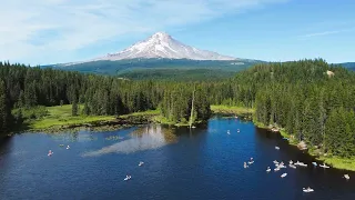 Incredible view of Mt. Hood and Trillium Lake, Oregon by DJI mini 2 Drone. [4K]