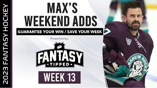 2023-2024 - Fantasy Hockey - Week 14 Weekend Adds - Fantasy Hockey Advice