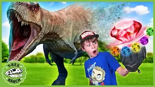 Dinosaurs vs Avengers! Dinosaur Disappears in Endgame Battle with Infinity Stones & Kids Nerf Toys