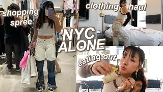 DAY IN MY LIFE IN NEW YORK: travelling, shopping, and eating ALONE cause im sad