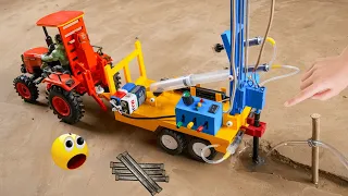 Diy tractor mini borewell drilling machine  science project |submersible water | @topminigear#01