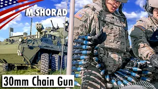 [30mm Chain Gun] US Army's New Air Defense "Stryker M-SHORAD" Weapons Load & Live Fire