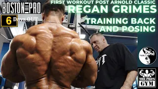 Regan Grimes, Day after the Arnold Classic, training BACK and posing in The Pro's Gym Columbus