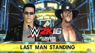 WWE 2K16 - Arnold Schwarzenegger Vs. The Undertaker (Last Man Standing)