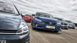 Fiat Tipo vs Renault Megane vs Volkswagen Golf vs Hyundai i30 vs Honda Civic