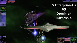 5x USS Enterprise A's VS Dominion Battleship | Star Trek Ship Battle | Star Trek Bridge Commander |