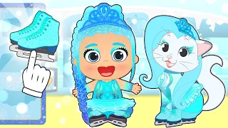 BEBÉS LILY Y KIRA ⛸️👸 Se disfrazan de patinadoras princesas