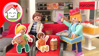 Playmobil Familie Hauser - Kino im Wohnzimmer - Geschichte mit Anna und Lena