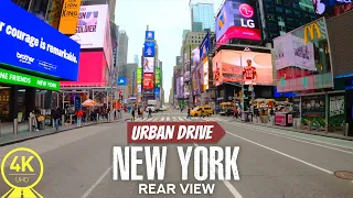 City Drive through the Streets of New York - Rear View - 4K Virtual Drive with City Sounds