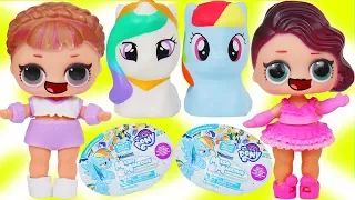 LOL Surprise Dolls + Lil Sisters Open GIANT My Little Pony Squishy