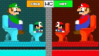 Toilet Prank: Team Mario Odyssey and Team Luigi Odyssey Hot vs Cold Challenge Toilet!