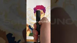 Drawing Charlotte Katakuri 🍩 from One Piece, with Posca Markers! #shorts #posca #art #drawing #op