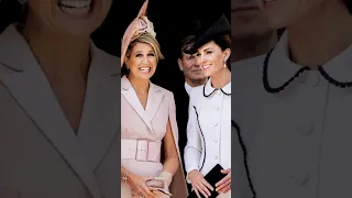 Queen Letizia of Spain and Queen Maxima of the Netherlands stylish reunion#viral #shorts#short#usa