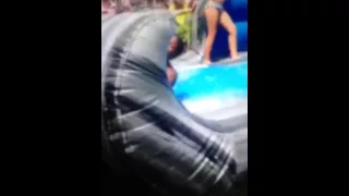 Girl Goes Over The Edge On Water Slide- Fail