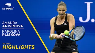 Amanda Anisimova vs Karolina Pliskova Highlights | 2021 US Open Round 2