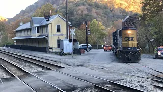 Loaded Coal Train Crosses Giant Bridge With Me On It! Thurmond West Virginia Trains, RJ Corman & CSX