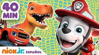 Blaze y PAW Patrol | 40 MIN de los mejores rescates de dinosaurios de Blaze y PAW Patrol | Nick Jr.