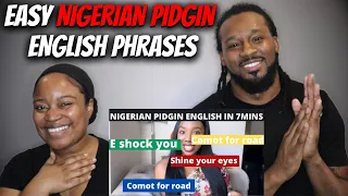 🇳🇬 LET'S LEARN MORE PIDGIN PART 5! American Couple Reacts "Fun Nigerian Phrases"