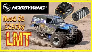 Hobbywing Max8 with 2250kv in the Losi LMT s EPIC!!