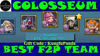 Best F2P Colosseum Team - Boommeister, Demon Slayer, Rose Knight, Night Raven and Tracker