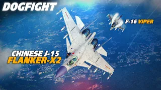 Chinese J-15 Flanker X-2 Vs American F-16 Viper Dogfight | Digital Combat Simulator | DCS |