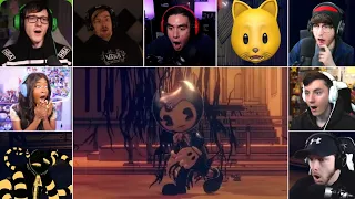 YouTubers Reaction To Bendy Transforms Reveals Himself To Be Ink Demon | Bendy and the Dark Revival