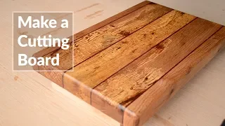 Making a Cutting Board from Rough Lumber! No JOINTER or PLANER. Woodworking Project!