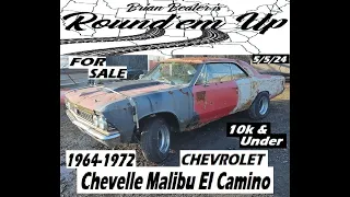WOW FOR SALE OVER 50 1964 1972 CHEVELLE MALIBU & ELCAMINO CURRENTLY LISTED