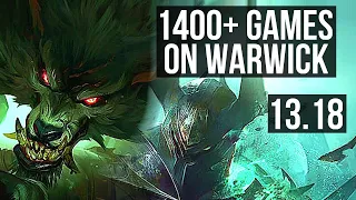 WARWICK vs MORDEKAISER (TOP) | 1400+ games, 1.6M mastery, 5/1/2 | NA Diamond | 13.18