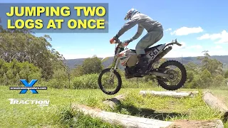 How to log double (jump over two logs) on a dirt bike︱Cross Training Enduro