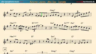 How to play "Autumn Leaves" in a Latin version with your alto saxophone with a solo transcription!