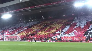 Liverpool and Everton fans sing Justice for the 96 at Anfield