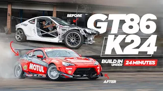 GT86 VTEC K24 Turbo Drift Build in 24 Minutes | Budget Competition Drift Car