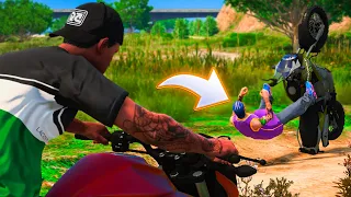 MEU AMIGO CAIU NA TRILHA DE MOTO🔥| GTA V VIDA REAL