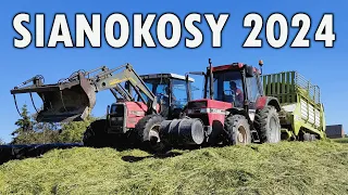 Sianokosy 2024 🔥 Gorzowska na pryzmę 🔥 Massey Ferguson 6180 i Case International 856 w akcji!