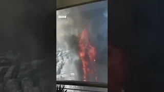 A huge fire ripped through an office building in China #Shorts #Fire #BBCNews