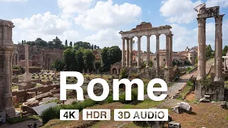 Rome, Italy 🇮🇹 Explore Ancient City  🎬 4K Ultra HDR 🎧 3D Binaural Sound