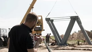 Установка анкерных опор лёгкой городской трассы SkyWay