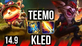 TEEMO vs KLED (TOP) | 59k DMG, 1000+ games | KR Master | 14.9