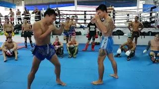 Muay Thai Legend Lerdsila PhuketTopTeam shows a nice technique for a powerful Head Kick finish