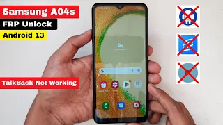 Samsung A04s Android 13 FRP Unlock TalkBack Not Working Fix Solution 2023 | A047F Google Lock Bypass