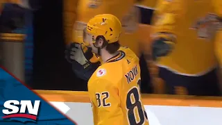 Predators' Thomas Novak Roofs Filthy Backhand After Beautiful Stretch Pass By Luke Evangelista