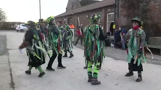 Makara Morris  dance "Autumn Leaves" at the wassail at Carr House Farm, Foston on the Wold.