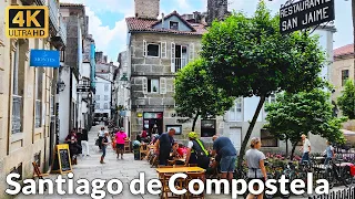 Exploring Santiago de Compostela, Spain: A Charming Walking Tour of the Old Town (4K 60fps)