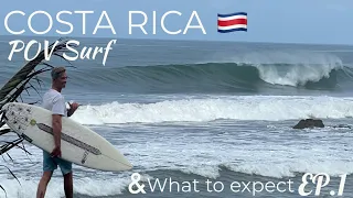 POV SURF VLOG - SURFING BLACK SAND BARRELING WAVES IN PLAYA HERMOSA, COSTA RICA