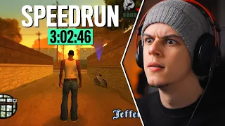 GTA SAN ANDREAS COMPLETO EM 3 HORAS! - SPEEDRUN REACT INACREDITÁVEL