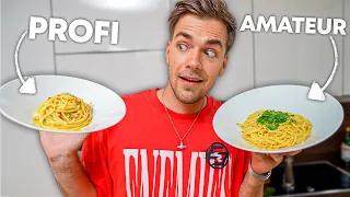 Die EINFACHSTE Pasta der Welt PROFI vs. AMATEUR 🍝 👨🏻‍🍳 (Aglio e Olio)