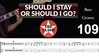 SHOULD I STAY OR SHOULD I GO (The Clash) How to Play Bass Groove Cover with Score & Tab Lesson