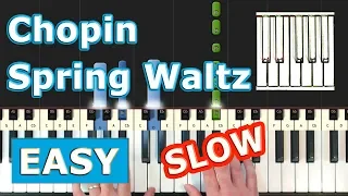 Chopin - Spring Waltz (Mariage d'Amour) - SLOW EASY Piano Tutorial - (Synthesia)