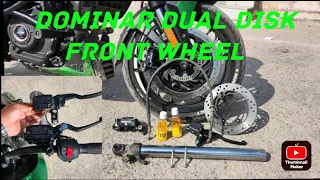 dominar & ktm modified  front wheel dual disc only 1 in ... #youtube #video 💥💥